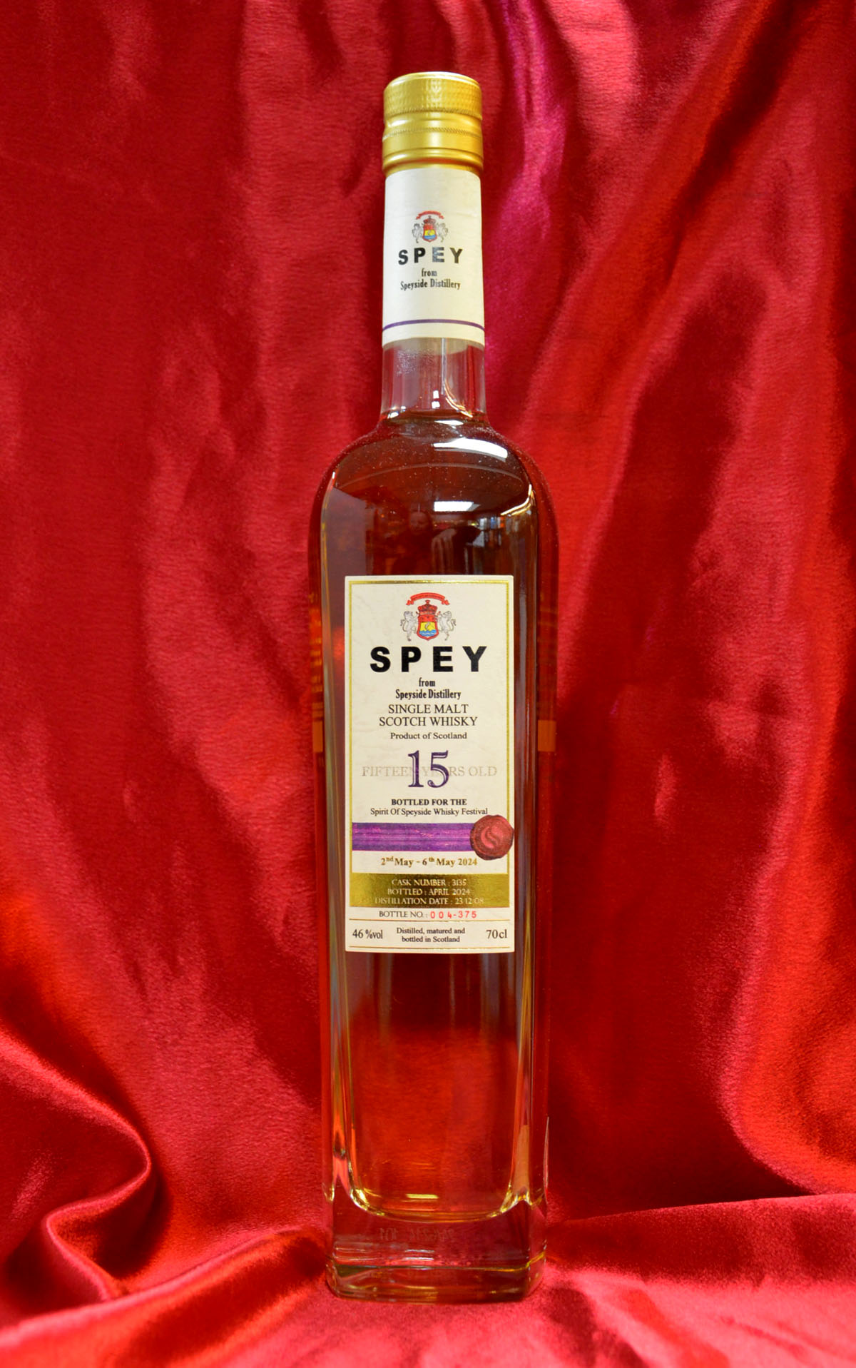 Speyside Distillery 'Spirit of Speyside Whisky Festival 2024' 15 year old Single Cask 46% Speyside Distillery 'Spirit of Speyside Whisky Festival 2024' 15 year old Single Cask 46%