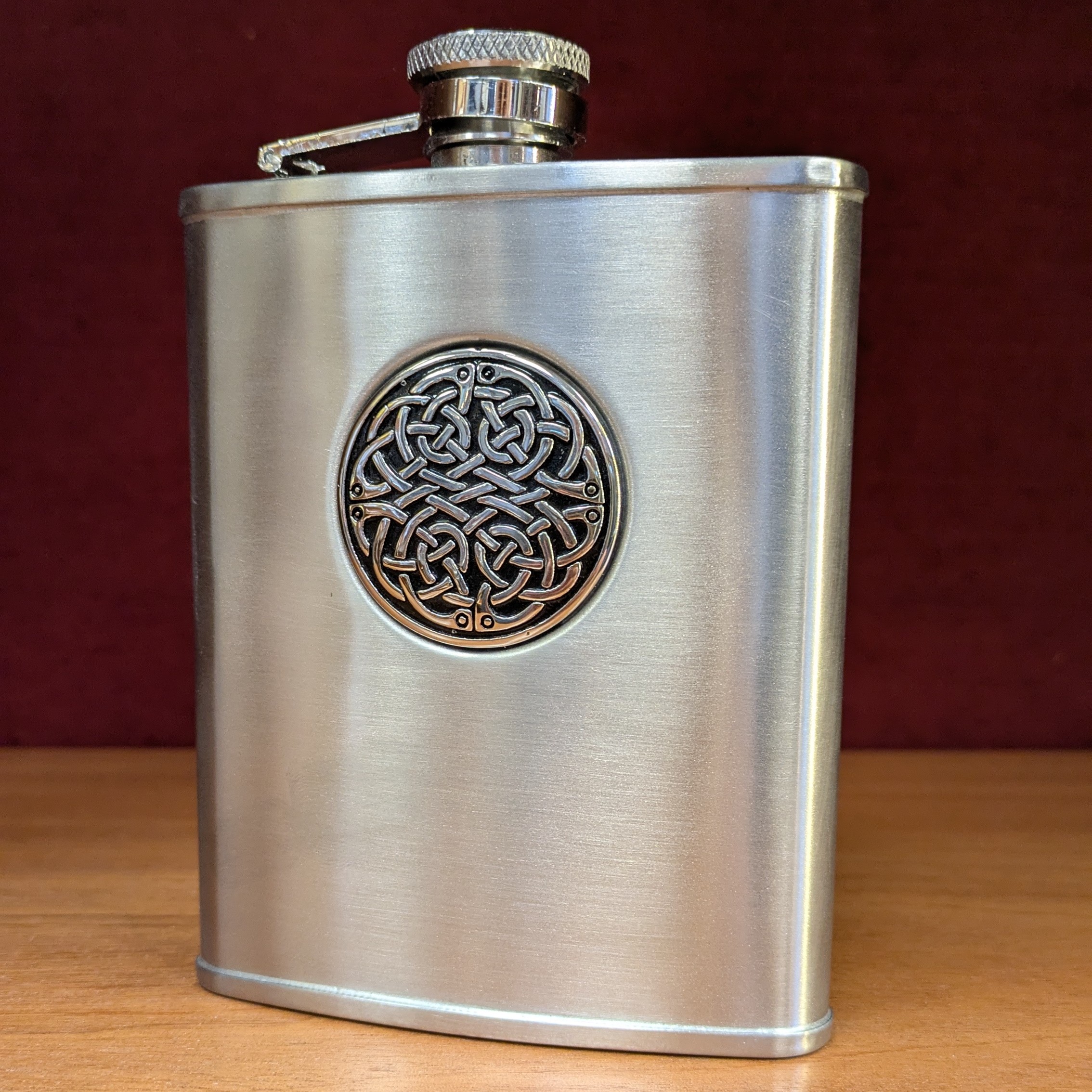 Stainless Steel 6oz 'Celtic Weave' Hip Flask Stainless Steel 6oz 'Celtic Weave' Hip Flask