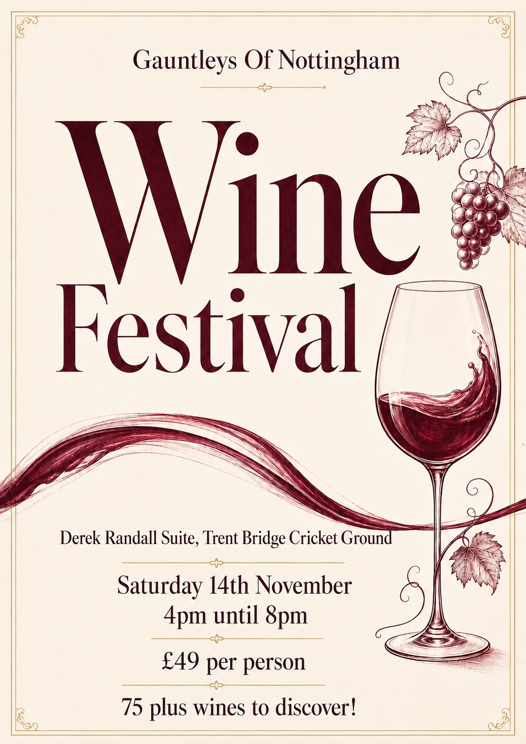 The Gauntleys Wine Festival - Saturday 14th November The Gauntleys Wine Festival - Saturday 14th November